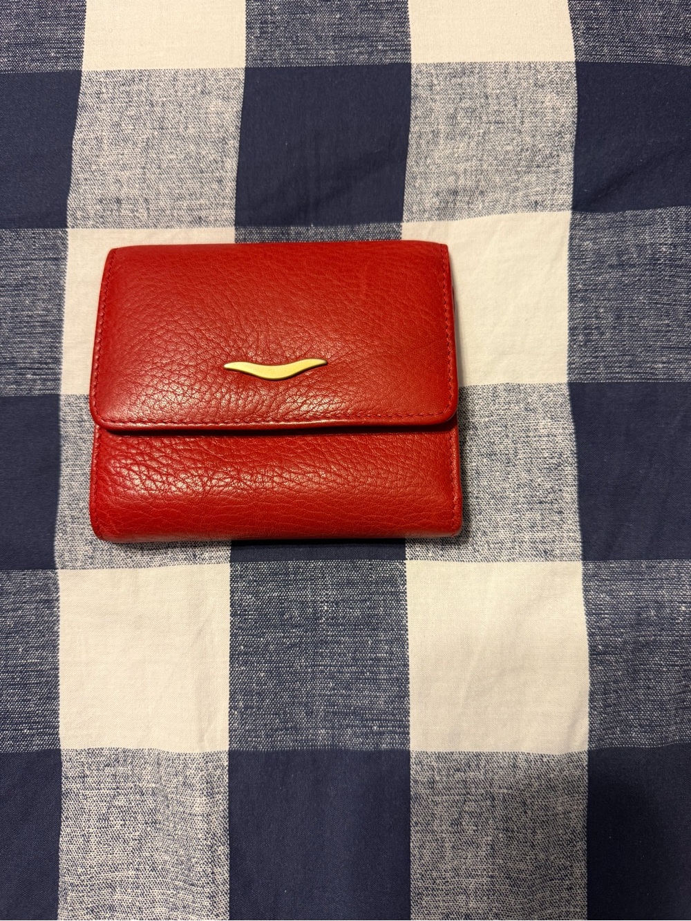 Pierre Balmain Red Leather Wallet with Gold Detail